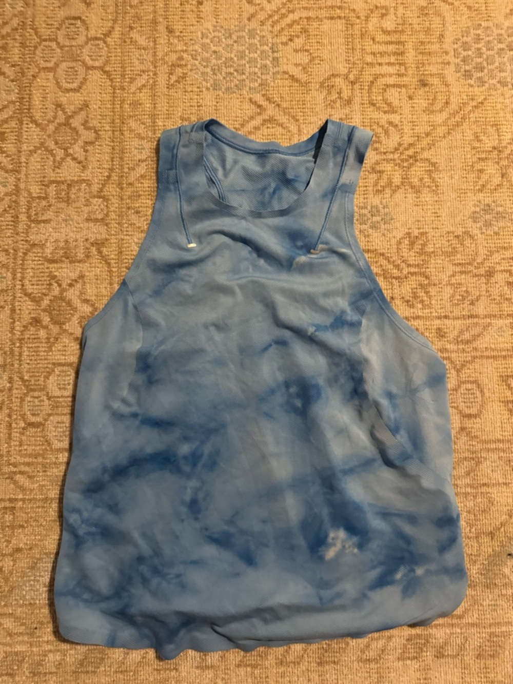 Lululemon Blue Tie-Dye Athletic Tank Top
